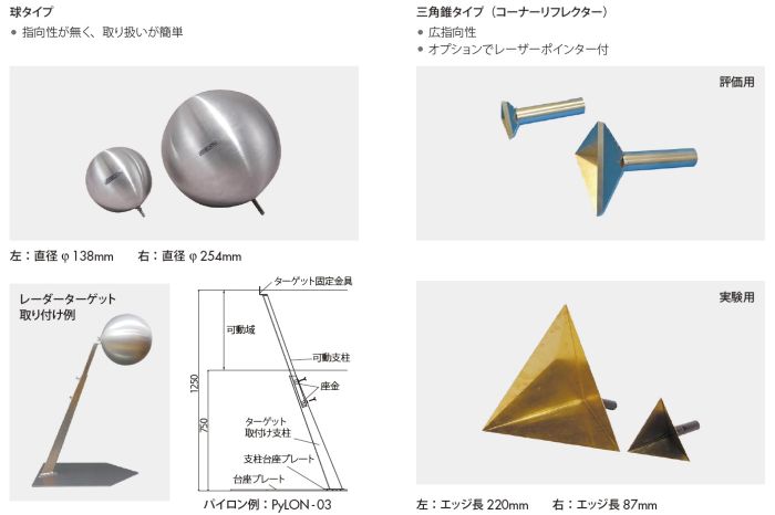 レーダー標準ターゲット 球 三角錐 コーナーリフレクター